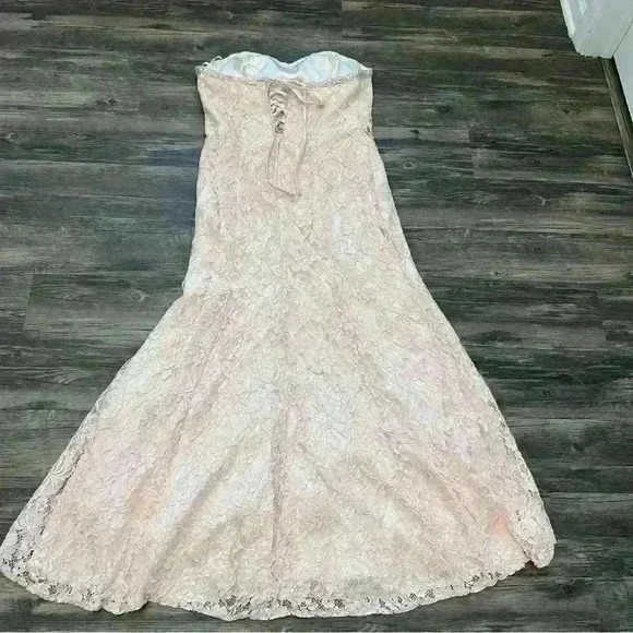 EVA U.S.A. Formal Lace Gown light pink-peach gown size XL - Picture 2 of 11